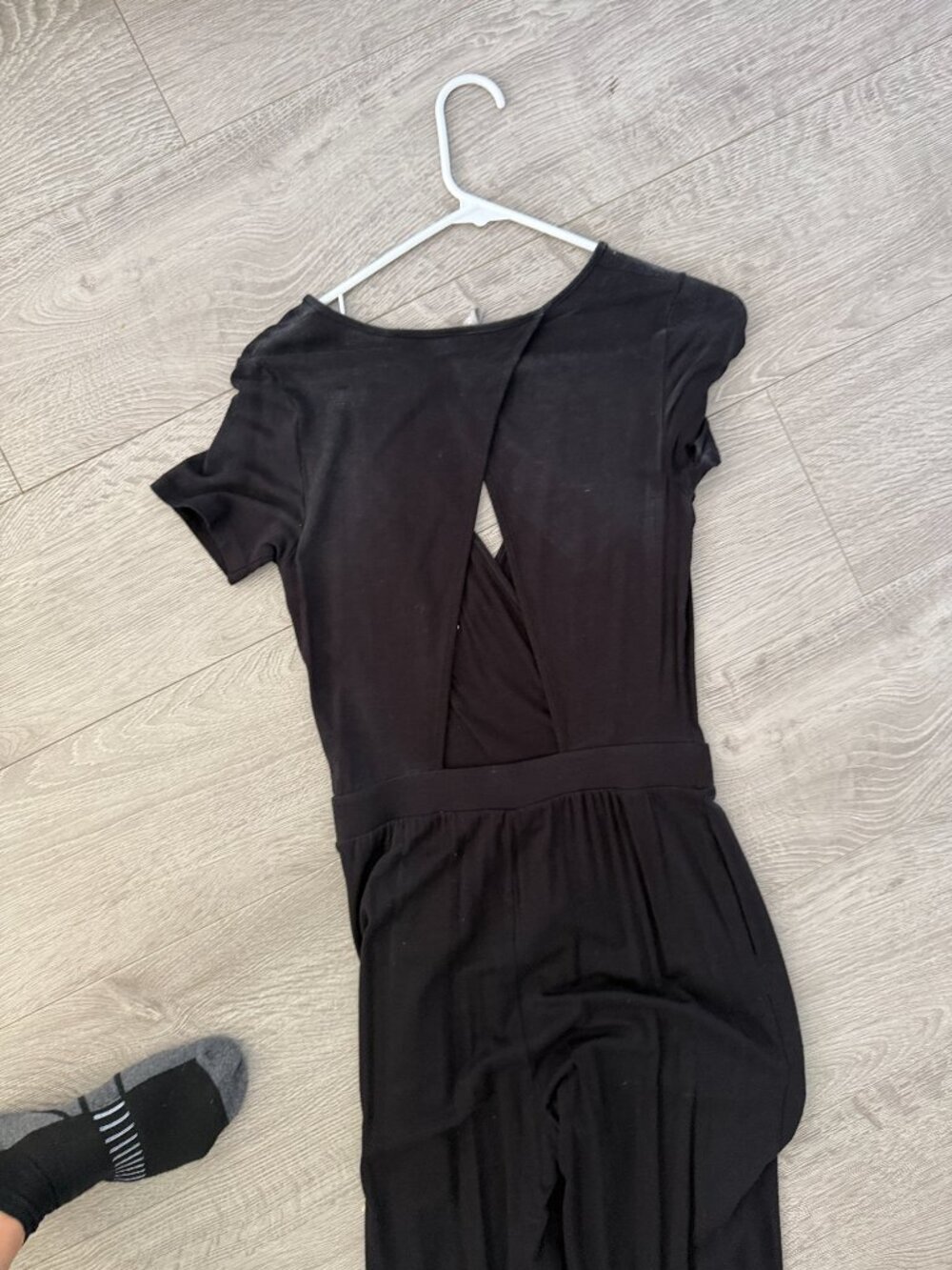 ASOS Black Wrap Wide Leg Jumpsuit Size US 4 - Picture 4 of 5